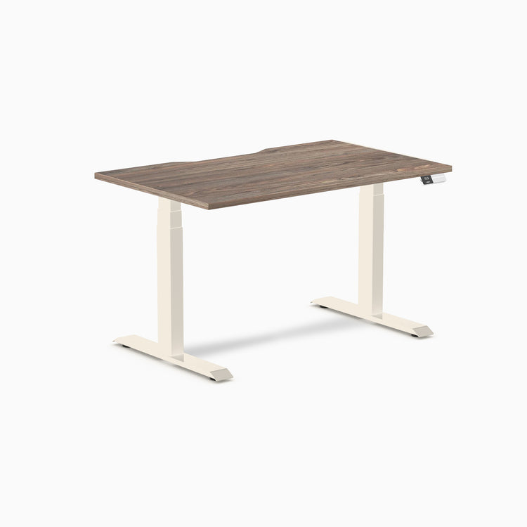 Desky Dual Scalloped Melamine Sit Stand Desk
