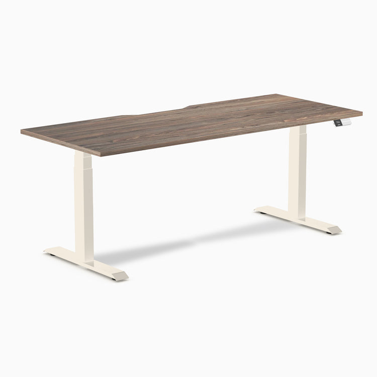 Desky Dual Scalloped Melamine Sit Stand Desk