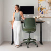 Ergonomic Dark Green Office Chair with Drafting Kit