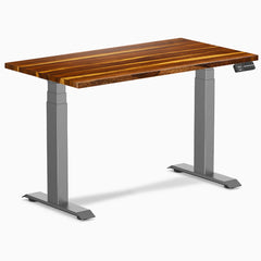 Desky Dual Mini Hardwood Sit Stand Desk, Pheasantwood desktop, Space Grey frame