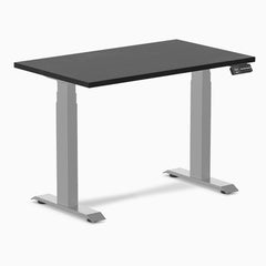 Desky Dual Mini Hardwood Sit Stand Desk-Dual Desks-Desky-Black Ash-1000x600mm-Grey-Desky® Australia