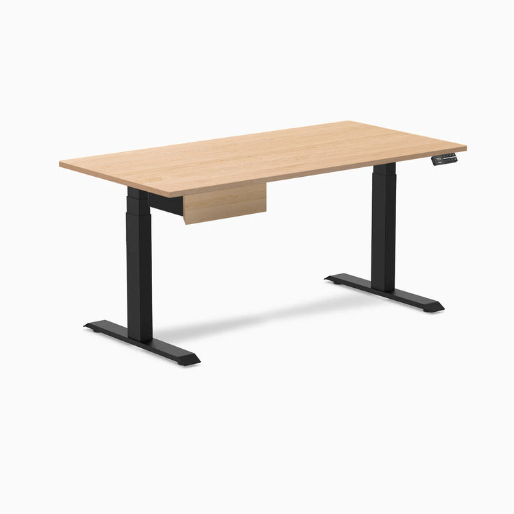 Desky Dual Hardwood Standing Desk With Drawer