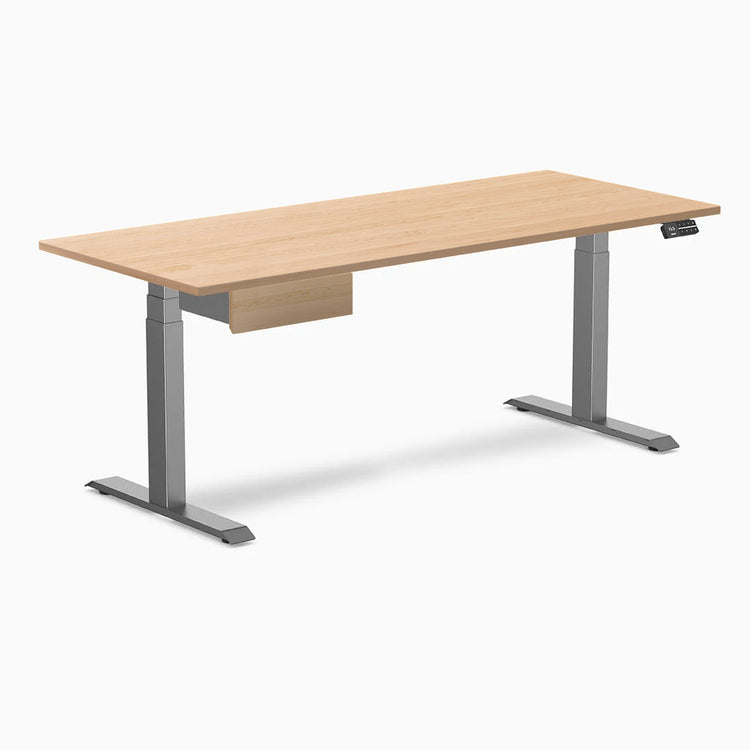 Desky Dual Hardwood Standing Desk With Drawer