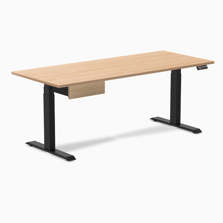 Desky Dual Hardwood Standing Desk With Drawer