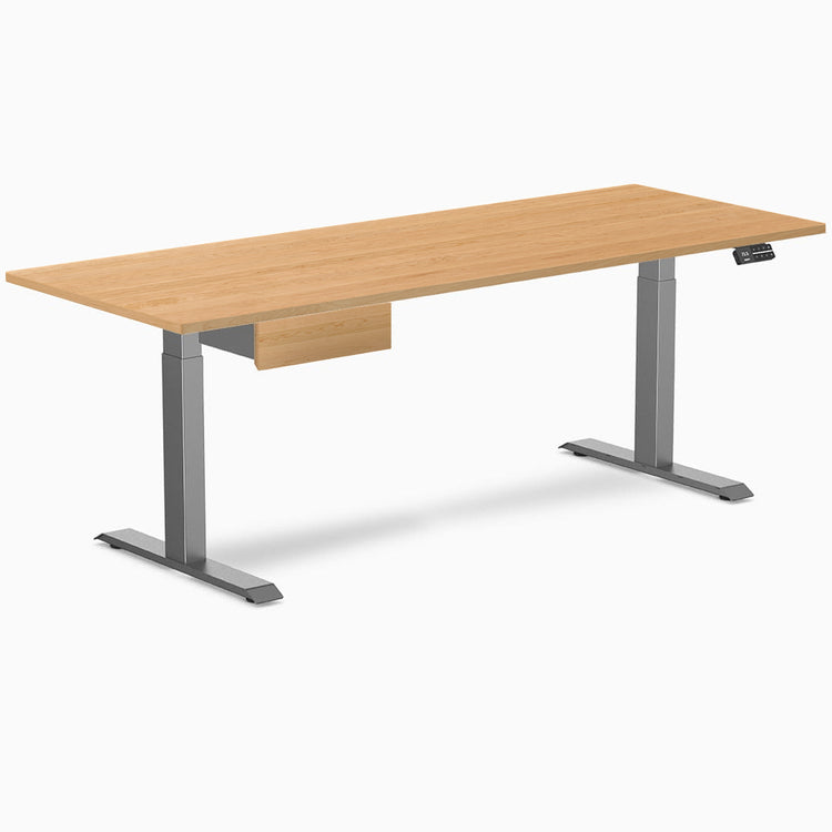 Desky Dual Hardwood Standing Desk With Drawer