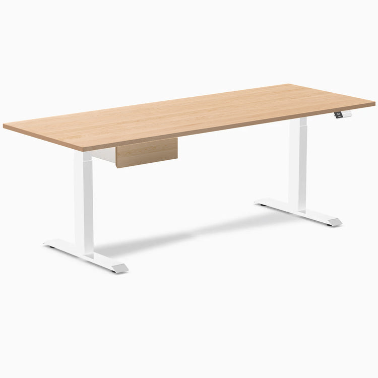 Desky Dual Hardwood Standing Desk With Drawer