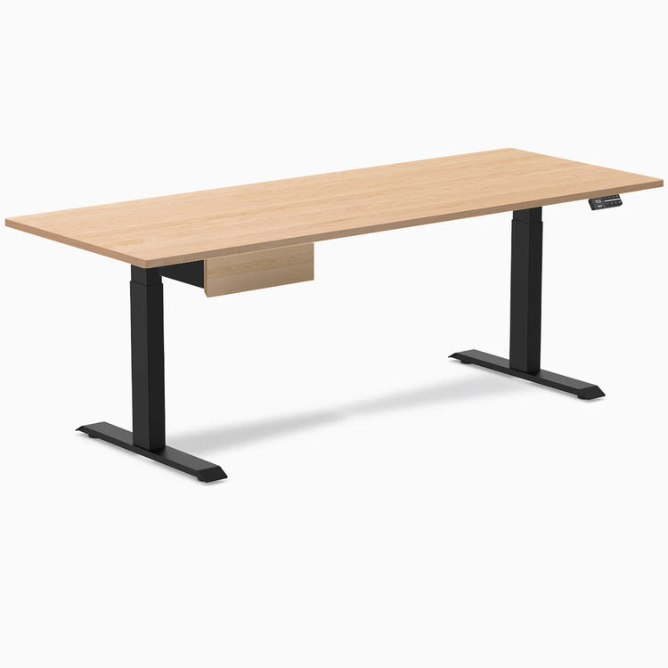 Desky Dual Hardwood Standing Desk With Drawer