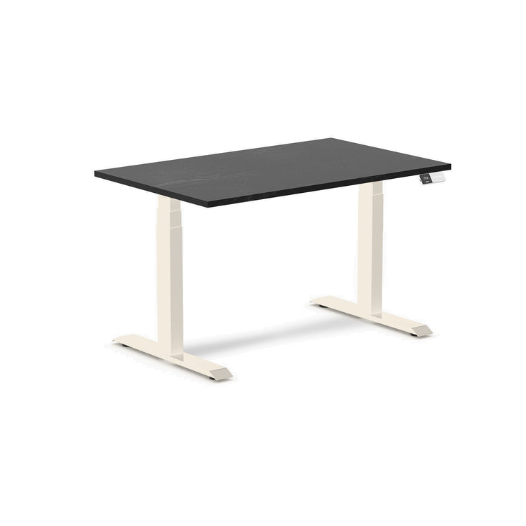 Desky Dual Hardwood Sit Stand Desk Black Ash / 1200x750mm / Wheat