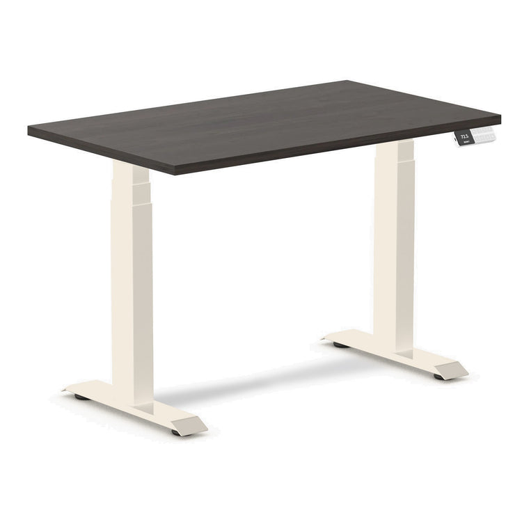 Desky Dual Mini Sit Stand Desk Burnished Wood / 1000x600mm / Wheat
