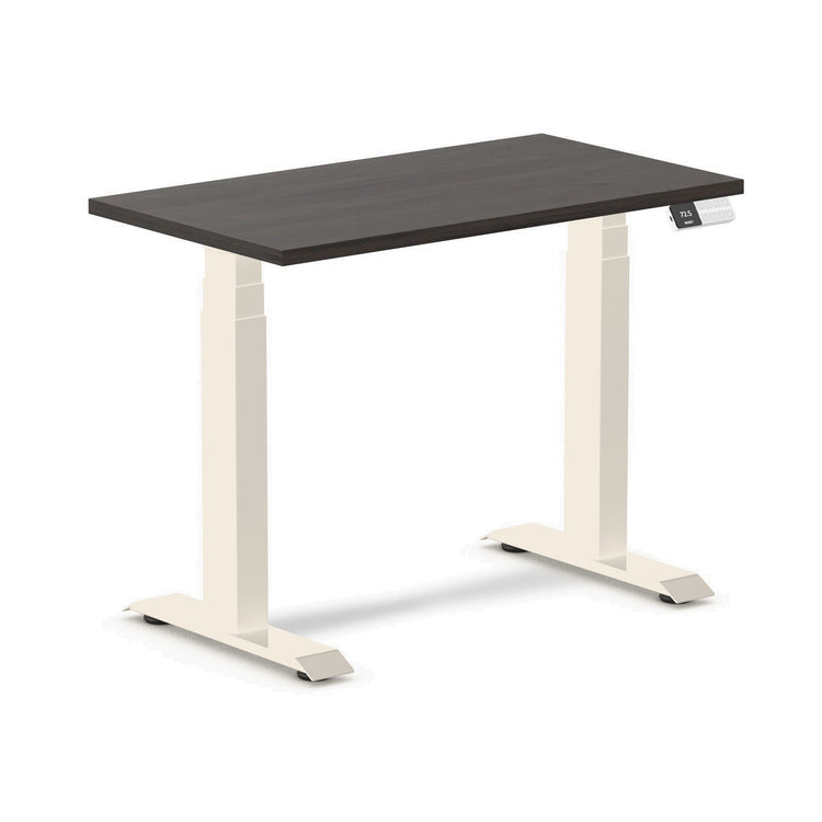 Desky Dual Mini Sit Stand Desk Burnished Wood / 900x500mm / Wheat