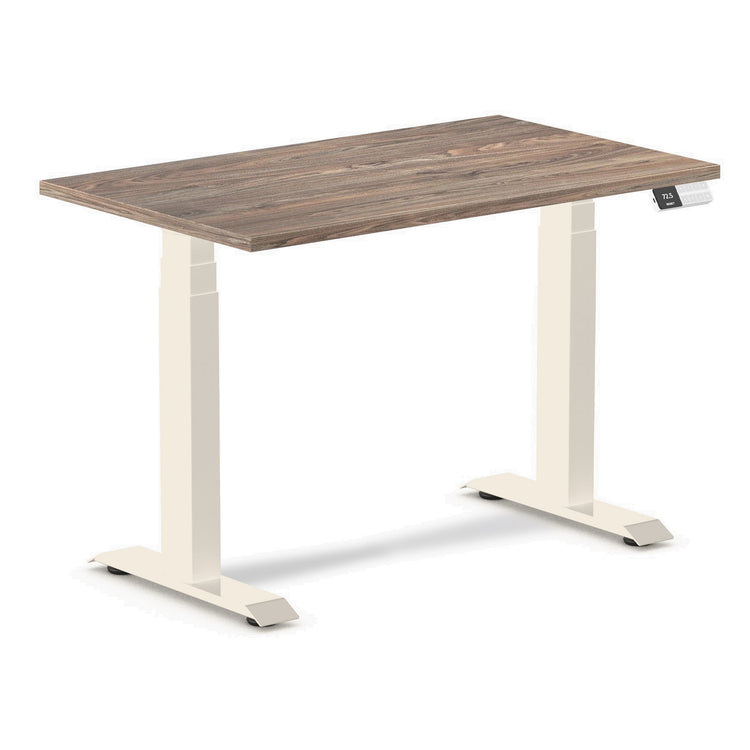 Desky Dual Mini Sit Stand Desk Natural Walnut / 1000x600mm / Wheat