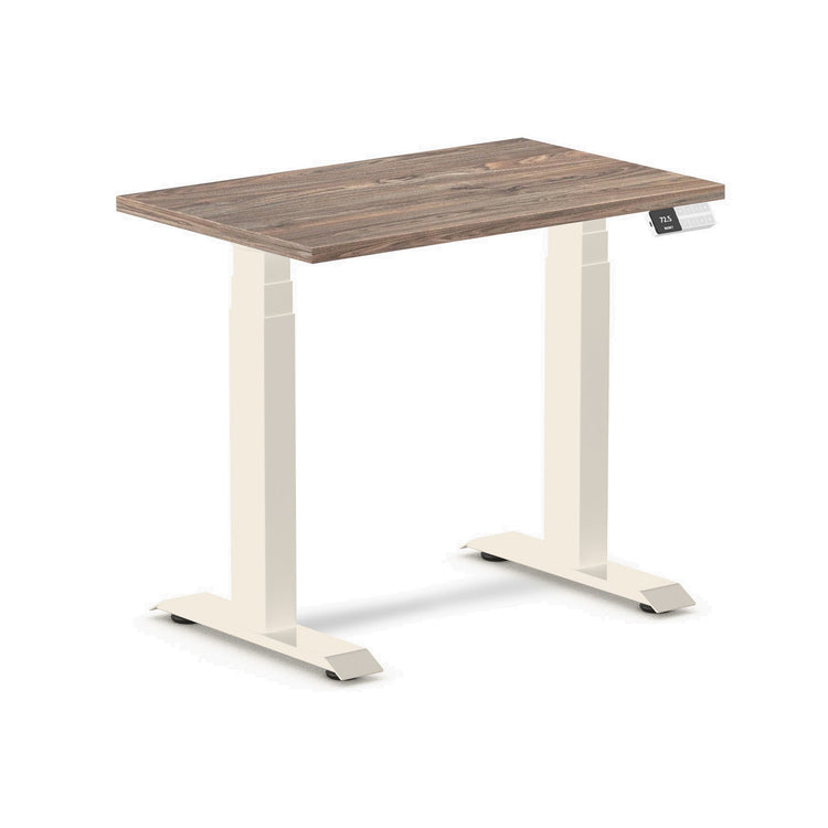 Desky Dual Mini Sit Stand Desk Natural Walnut / 800x500mm / Wheat