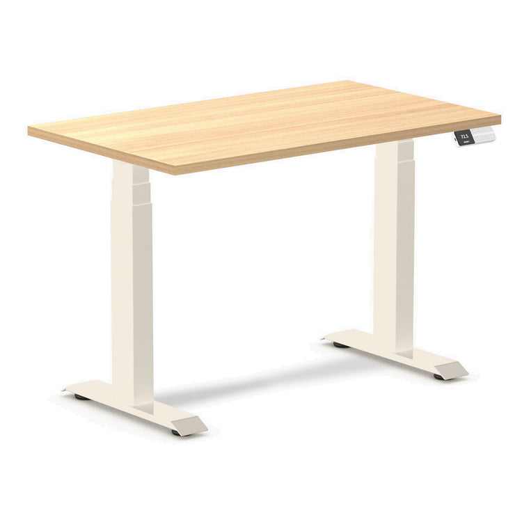 Desky Dual Mini Sit Stand Desk Sublime Teak / 1000x600mm / Wheat