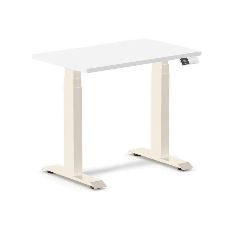 Desky Dual Mini Sit Stand Desk White / 800x500mm / Wheat