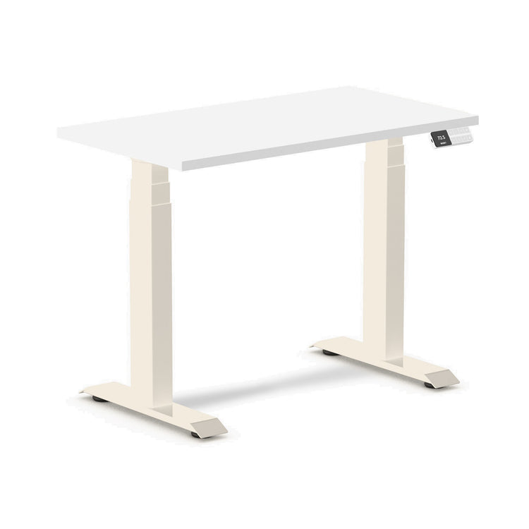 Desky Dual Mini Sit Stand Desk White / 900x500mm / Wheat