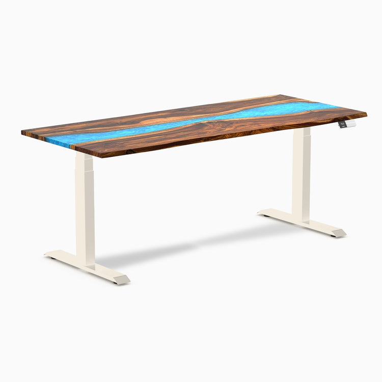 Desky Dual Resin Hardwood Sit Stand Desk