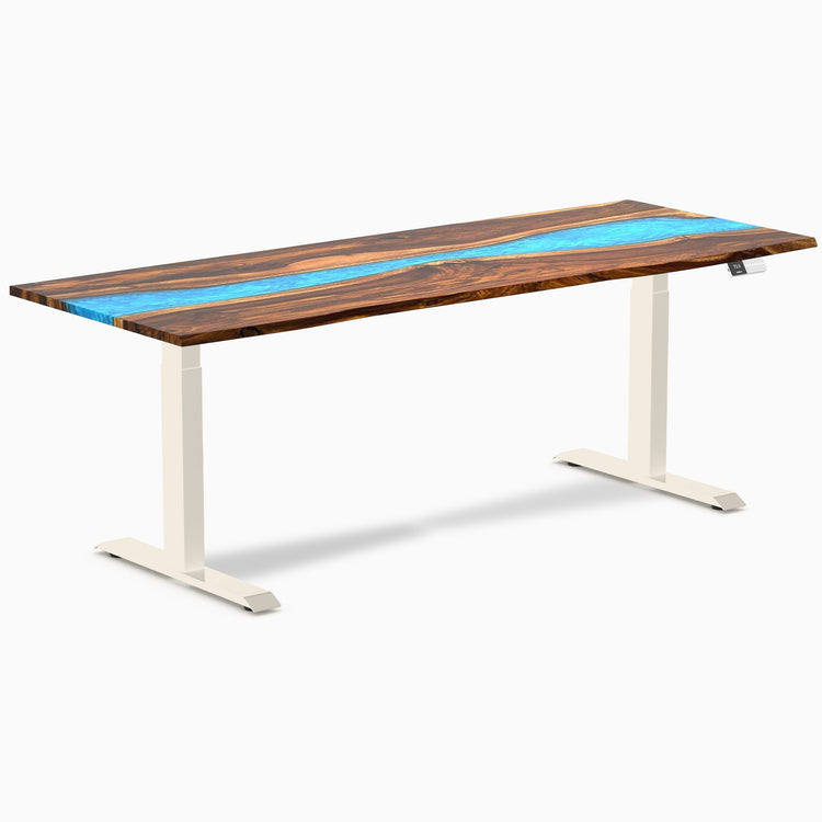 Desky Dual Resin Hardwood Sit Stand Desk