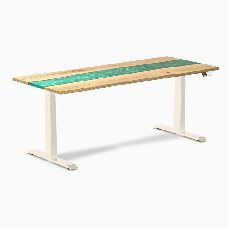 Desky Dual Resin Hardwood Sit Stand Desk