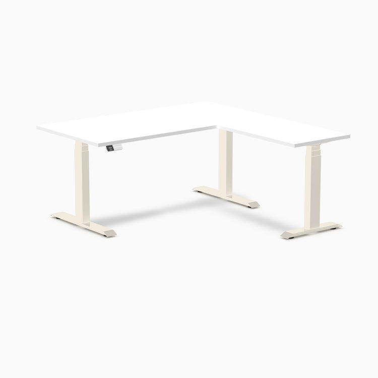 Desky Eco L-Shape Melamine Sit Stand Desk