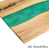 Resin hardwood ash emerald river desktop