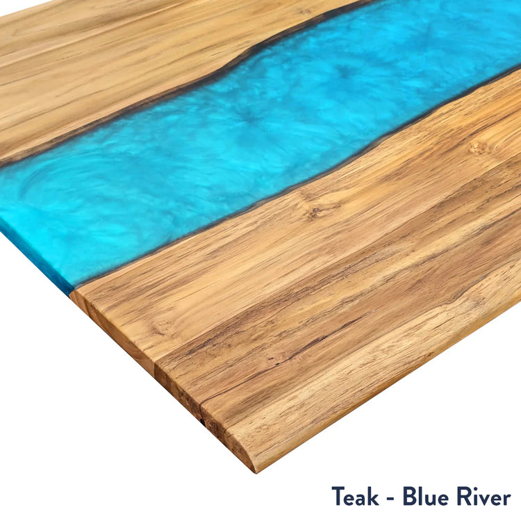 Hardwood resin teak blue desktop