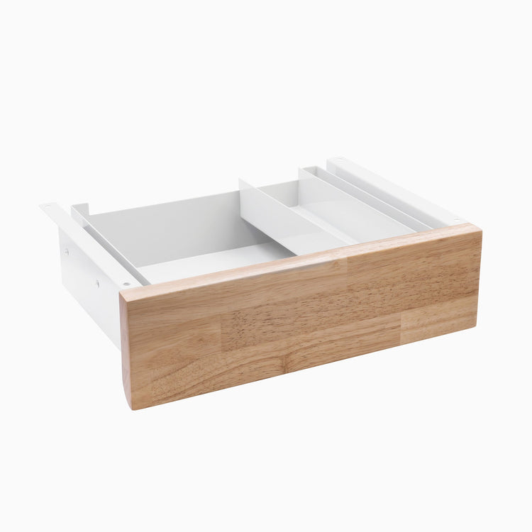 Almost Perfect Desky Minimal Under Desk Drawer - Natural Walnut Rubberwood White Frame