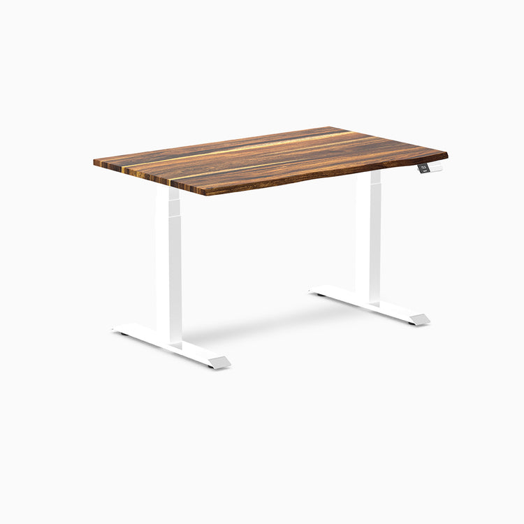 Desky standing desk 1200mm pheasantwood hardwood white legs