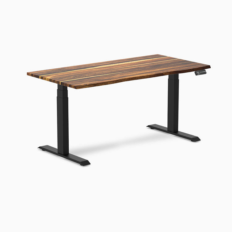 Desky standing desk 1500mm pheasantwood hardwood black legs