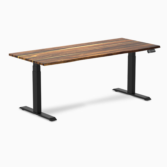 Desky standing desk 1800mm pheasantwood hardwood black legs