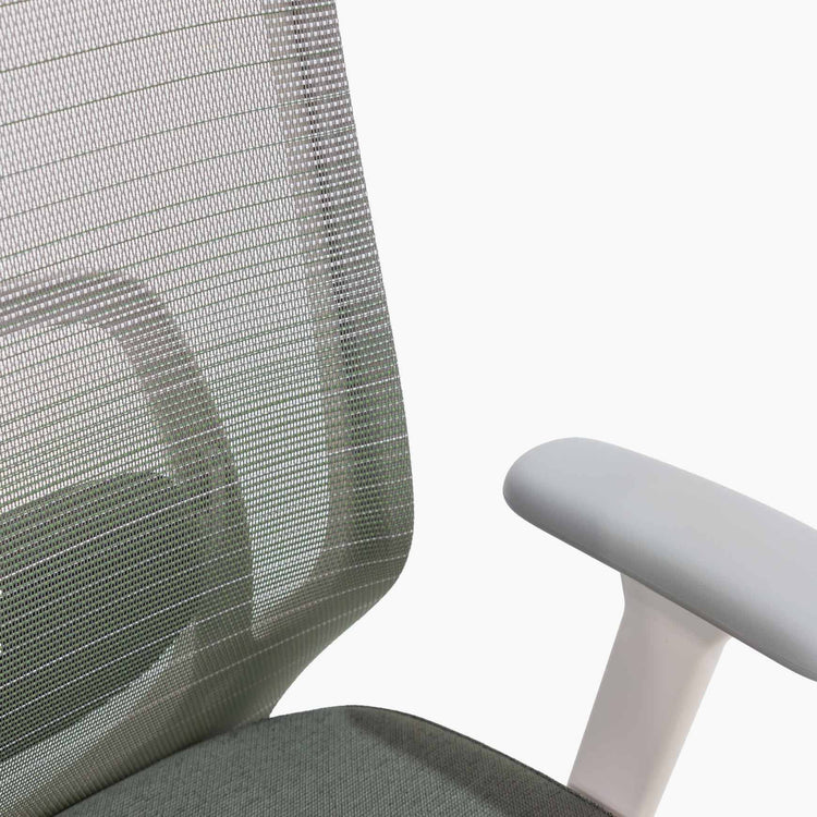Mesh back office chair in sage green