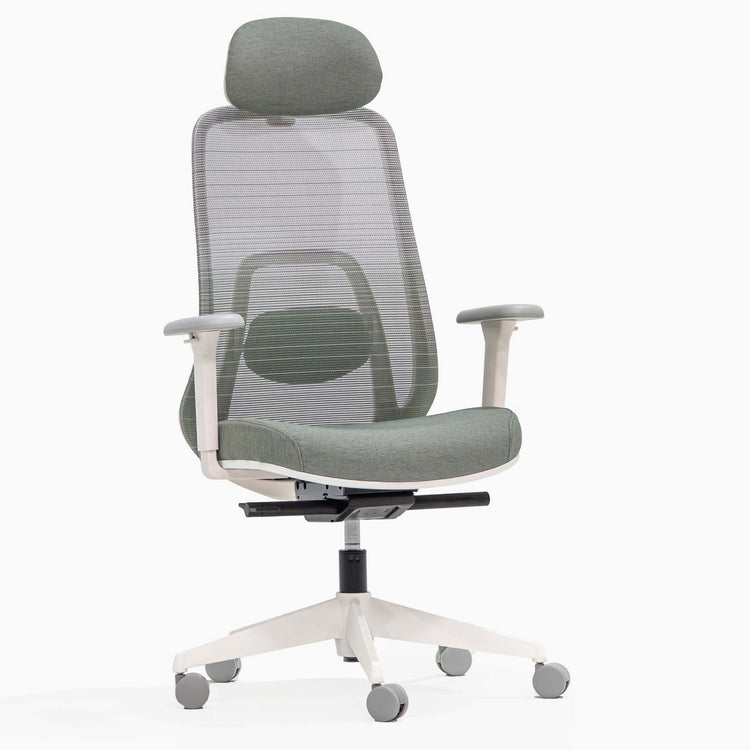 Sage green regal mesh chair with headrest
