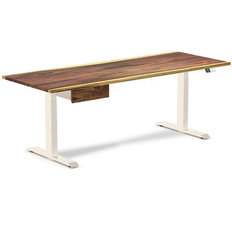 Desky Dual Hardwood Standing Desk With Drawer Saman / 2000x750mm / Wheat