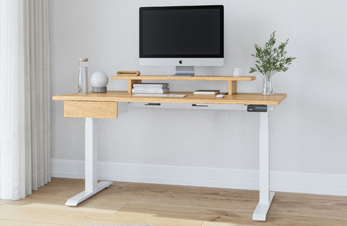 premium stand up desk with drawer