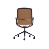 Desky Executive Meeting Chair-Black Leather & Polished Aluminium Frame Desky®