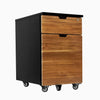 Hardwood teak Black minimal filing cabinet