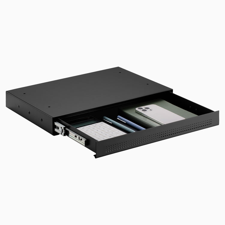 Desky Ultra Slim Under Desk Drawer No Gap Black -Desky®