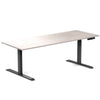 Desky Dual Rubberwood Sit Stand Desk White Brushed 2000x750mm - Desky