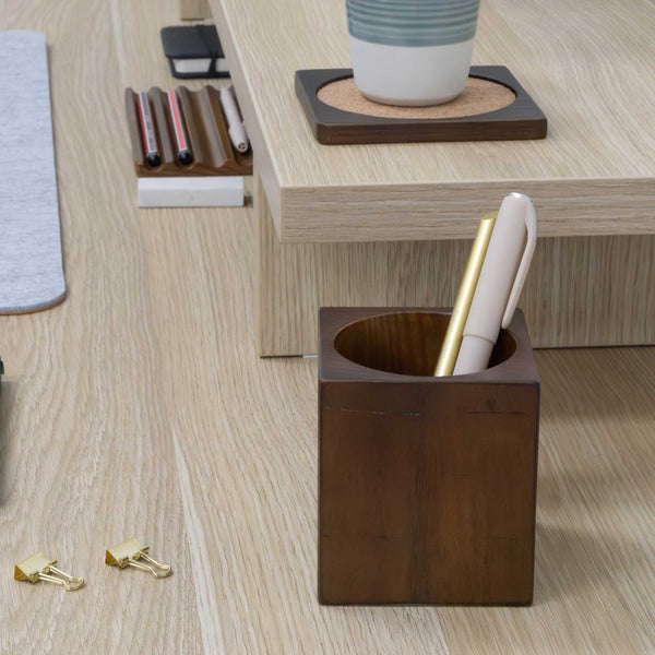 Desky Wooden Desk Accessories-Desk Organisers-Desky-Full Set Accessories-Rubberwood Walnut-Desky® Australia