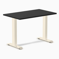 Desky Zero Mini Office Desk, Black desktop, Wheat frame