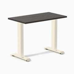 Desky Zero Mini Office Desk, Burnished Wood desktop, Wheat frame