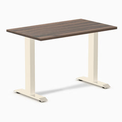 Desky Zero Mini Office Desk, Jarrah Legno desktop, Wheat frame