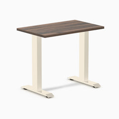Desky Zero Mini Office Desk, Jarrah Legno desktop, Wheat frame