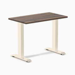 Desky Zero Mini Office Desk, Jarrah Legno desktop, Wheat frame