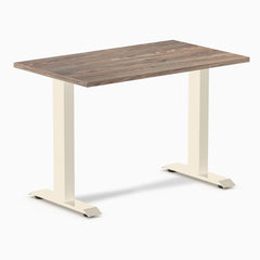 Desky Zero Mini Office Desk, Natural Walnut desktop, Wheat frame