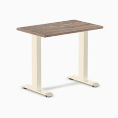 Desky Zero Mini Office Desk, Natural Walnut desktop, Wheat frame