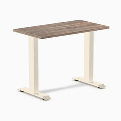 Desky Zero Mini Office Desk, Natural Walnut desktop, Wheat frame
