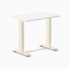 Desky Zero Mini Office Desk, White desktop, Wheat frame