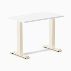 Desky Zero Mini Office Desk, White desktop, Wheat frame