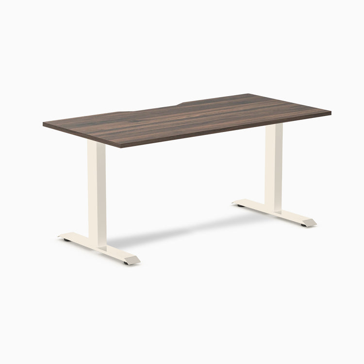 Desky Zero Scalloped Melamine Office Desk