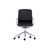 Desky Executive Meeting Chair-Black Leather & Polished Aluminium Frame Desky®